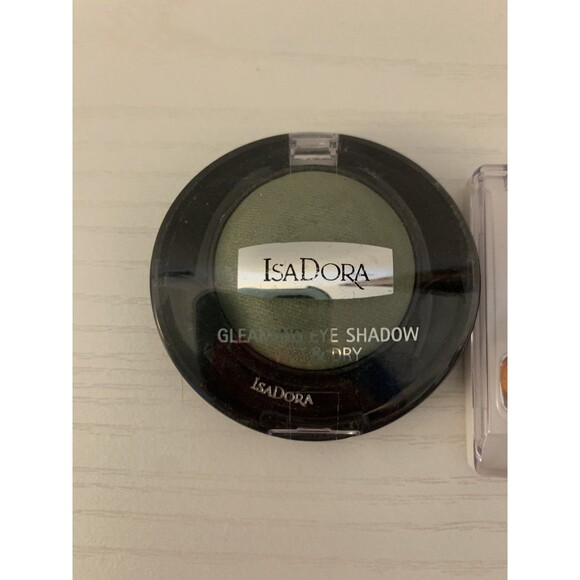 VTG 2X IsaDora Gleaming Eye Shadow Wet Dry Pistachio Green Light 77 Cacao Dream - Picture 7 of 12
